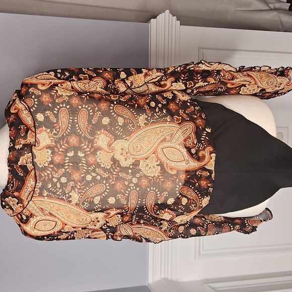 Zara Women's Paisley Semi-Sheer Ruffled Bodysuit - Picture 12 of 15